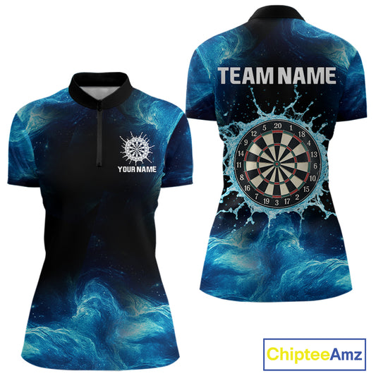 Dripping Water Dartboard Darts Shirt For Women - Name Personalization Darts Jersey NYN0348