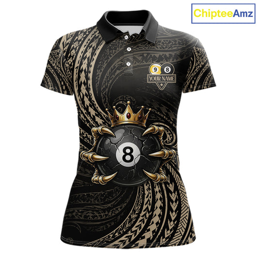 Tribal Pattern Billiard Shirts For Women Custom Skull Crown 8 Ball And 9 Ball Billiard Team Jersey NYN3134