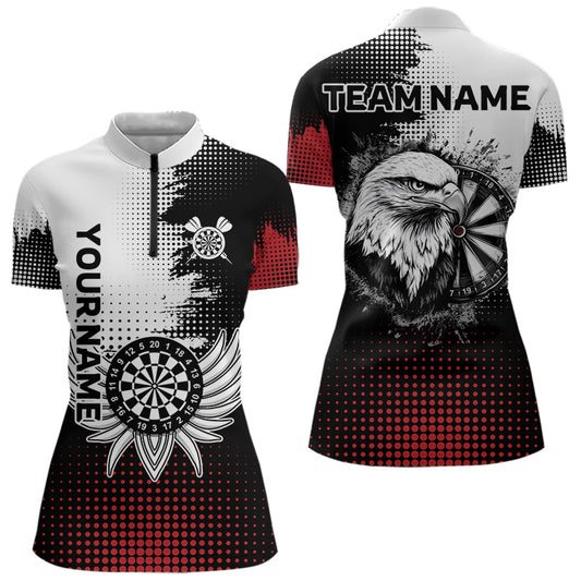Custom Black And Red Eagle Dartboards Dart Shirts For Women Outfits Dart Tournament Jerseys NYN0035