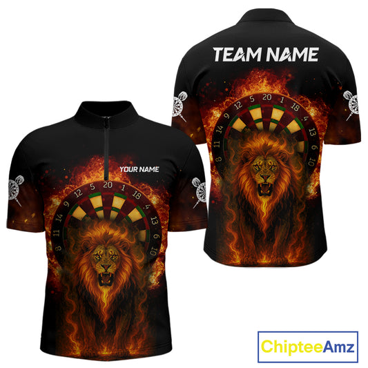 Dartboard Flame Lion Dart Shirts Custom Dart Team Shirt For Men, Dart Jerseys NYN0224