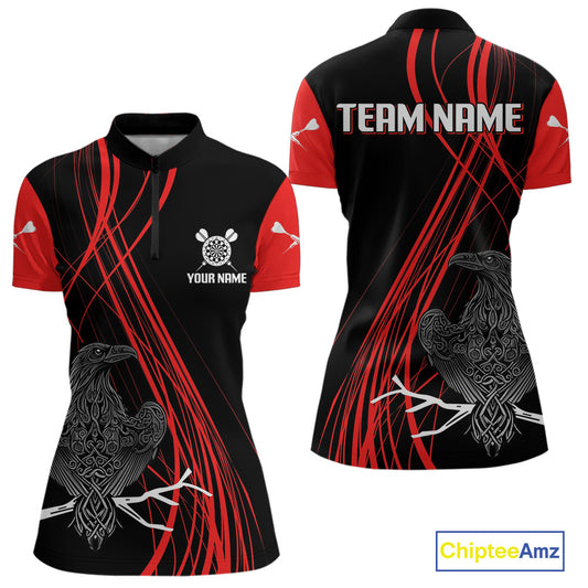 Custom Red Lines Celtic Raven Dart Arrows Dart Shirt For Women, Dart Team Jerseys NYN0105