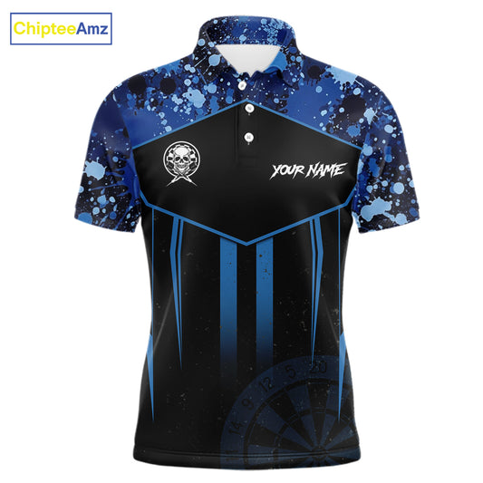 Crown Skull Splatter Paint Dartboard Darts Shirt For Men Custom Blue Splatter Dart Team Jerseys NYN3165