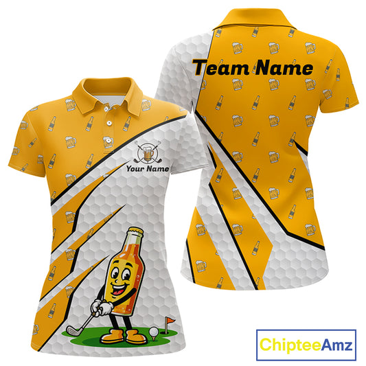 Funny Womens Golf Polo Team Shirt Personalized Cheer Beer Clothing Golf Tops For Golfers NYN3260