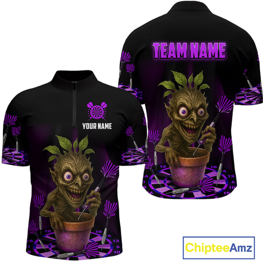 Plant Mage With Purple Darts Men's Funny Darts Shirt - Custom Name For Players NYN0511