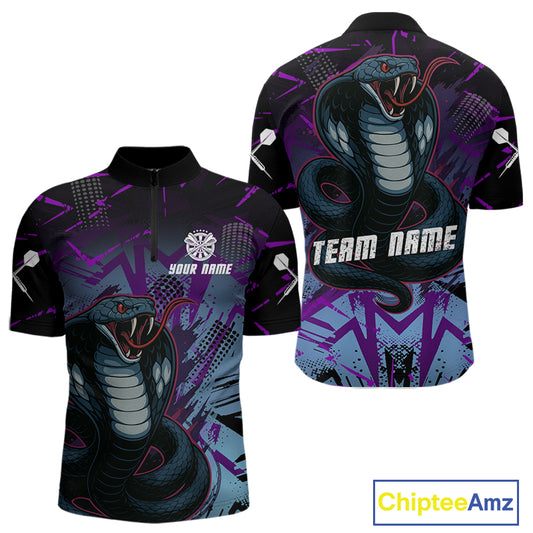 Fierce Cobra Multi Color Grunge Men's Dart Shirt - Custom Name For Darts Jersey NYN0456