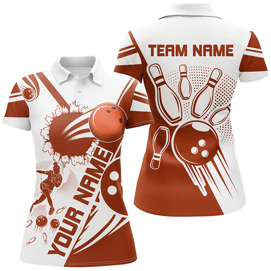 Personalized Bowling Shirt for Women Bowling Team League Polo Shirt for Women QZT408