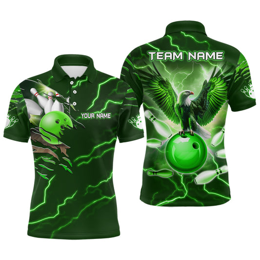Personalized Men Polo Eagle Bowling Shirts Bowling Team League QZT437