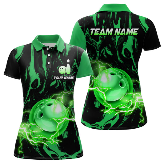 Custom Women Bowling Shirts Polo Bowling Jersey Multicolor Bowling Team League QZT484