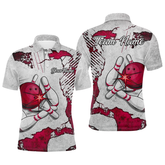 Personalized Unisex Bowling Jersey Polo Bowling Team Shirt for Men Bowler Gift QZT498