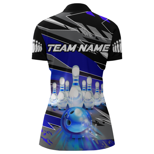 Personalized Bowling Shirt for Women Bowling Jersey with Name Team Name 1/4 Zip Shirt Unisex QZT267