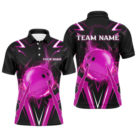 Personalized Bowling Team Shirts for Men Polo Short Sleeves Bowling Multicolor QZT455