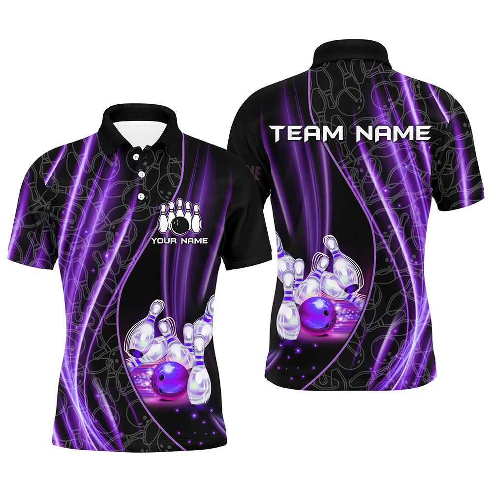 Purple Light Bowling Shirt For Men Women Custom Team Bowling Jersey For Couples BDT504