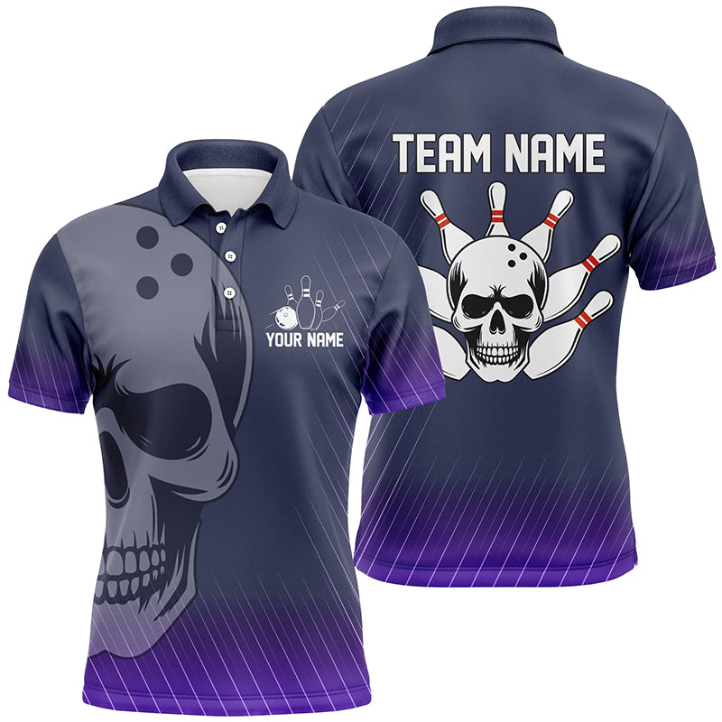 Purple Skull Bowling Shirts Men & Women Custom Polo Bowling Team Jersey Unisex BDT484