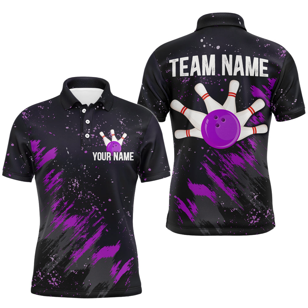 Personalized Purple Bowling Jersey Team Custom Bowling Polo Shirt For Men & Women BDT486