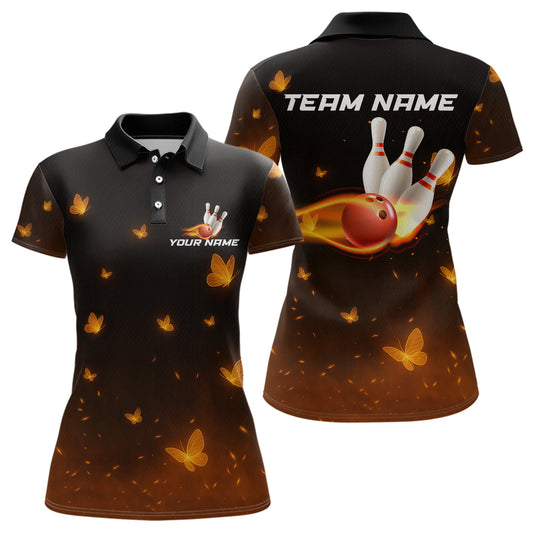 Lightning Butterflies Bowling Shirts for Women Men Team Bowling Polo & Quarter Zip MBL147