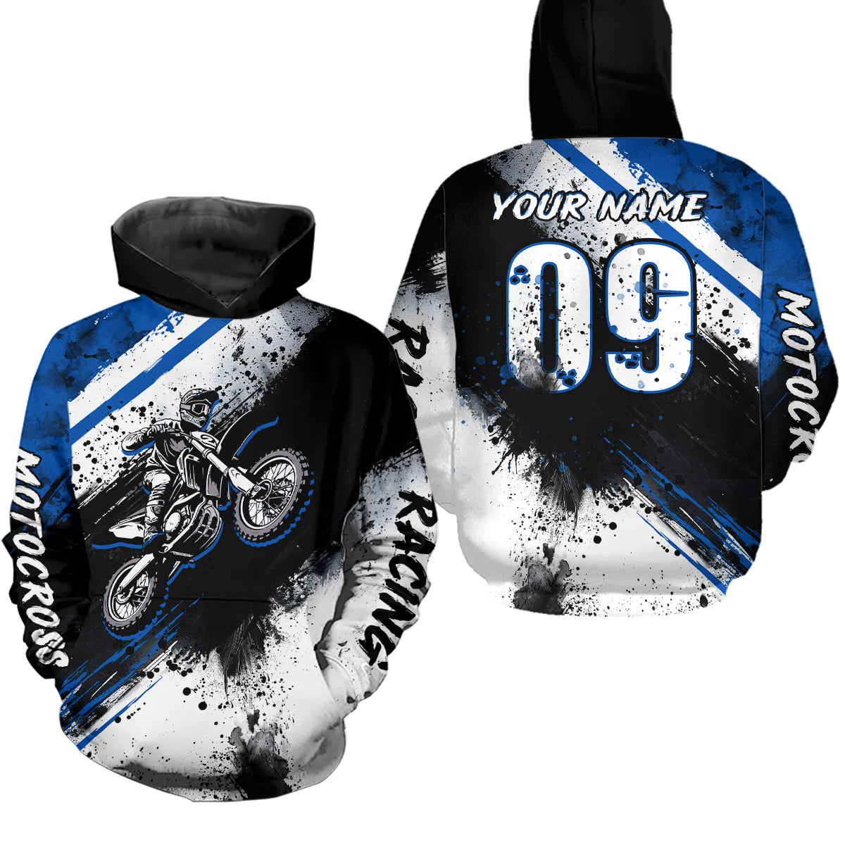 Adult&Kid blue custom dirt bike jersey Motocross jersey upf30+ mens women Motocross Shirt| CTP02