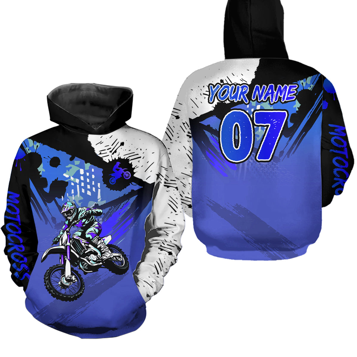 Custom Motocross Jersey Blue Dirt Bike Clothes Upf30+ Mens Women Motorcycle Jersey| CTP14