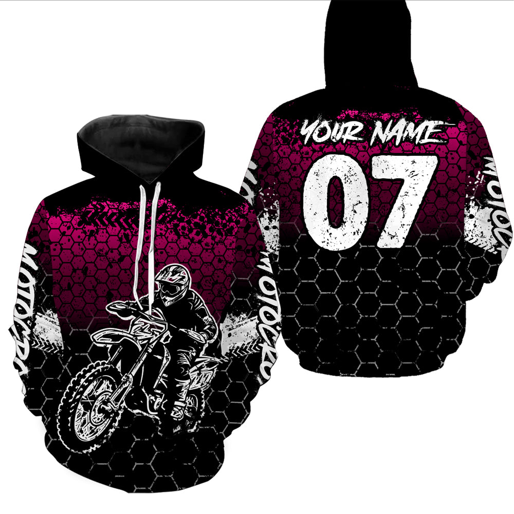 Pink Motocross Jersey Upf30+ Custom Dirt Bike Jersey Mens Women Off-Road Jersey Adult&Kid| CTP04