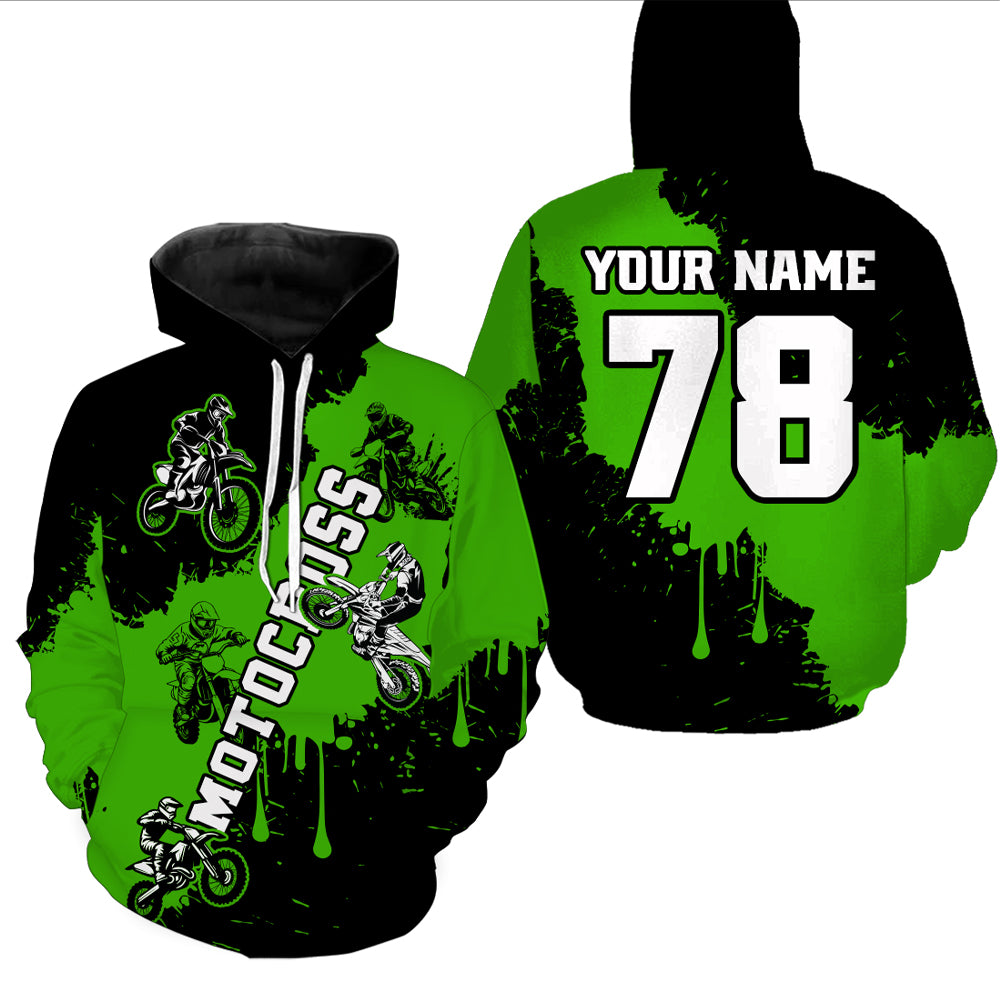 Green custom dirt bike jersey adult&kid Motocross jersey upf30+ mens women Motocross Shirt| CTP03