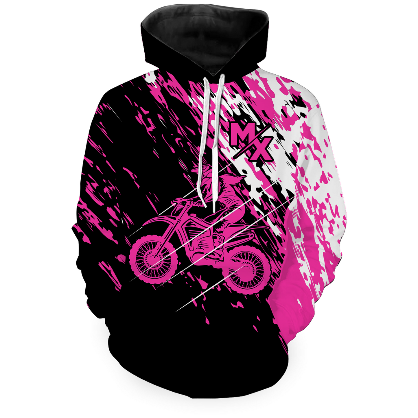 Custom Dirt Bike Hoodie Pink Motocross Hoodie Mens Women Motocross Hooded Jersey| CTP20