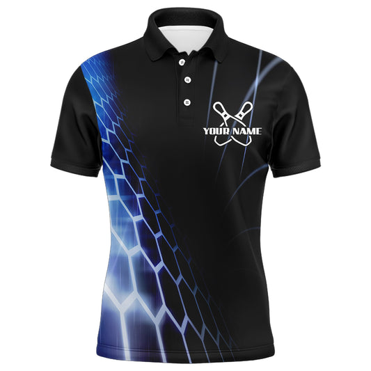 Custom Bowling Polo Shirts For Men Vintage Bowling Jersey Black Bowling Team League Shirts BDT212