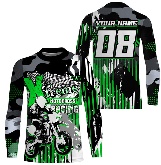 Extreme Motocross racing jersey UPF30+ personalized men women kid dirt bike long sleeves NMS1079