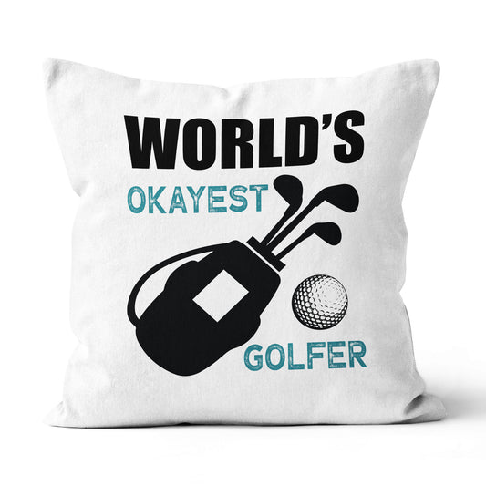 World's Okayest Golfer Throw Golf Pillow Cool Golf Gifts For Golfer LDT1213
