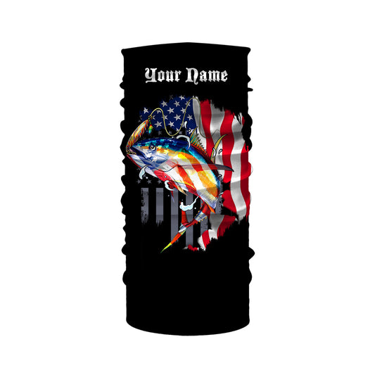 Tuna Fishing American Flag Custom Long Sleeve performance Fishing Shirts, Personalized Fishing jerseys TTN26