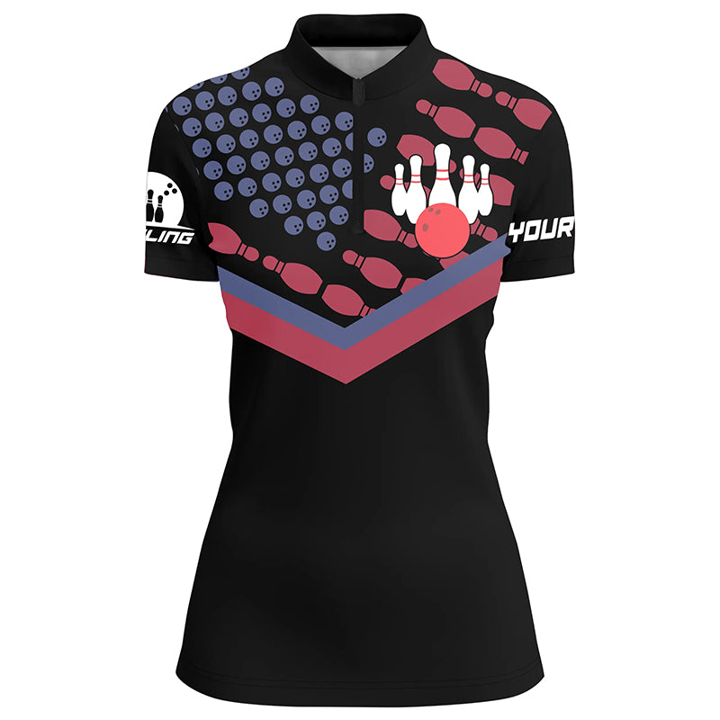 Custom bowling shirt for women – personalized team jersey front view