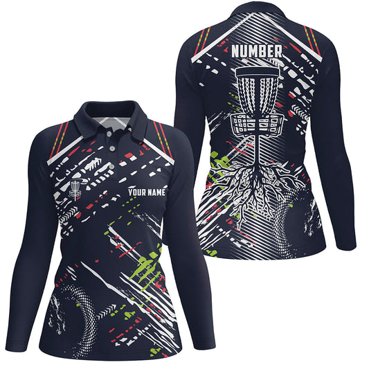 Disc golfing pattern Womens disc golf polo shirts custom team disc golf attire, disc golf jersey NQS6933