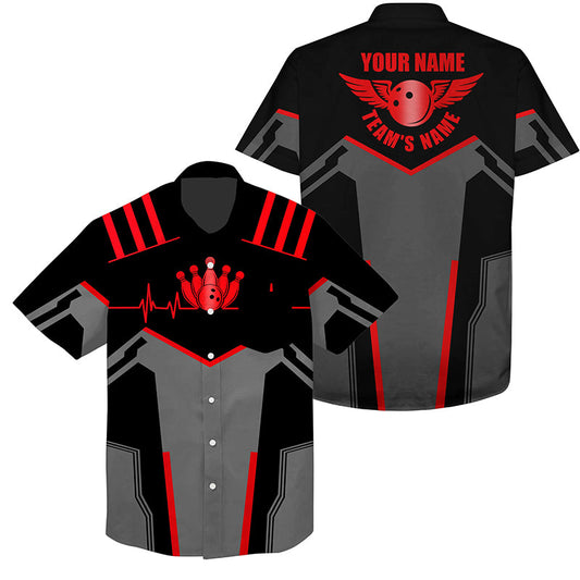personalized bowling shirt for bowling – custom name design side view