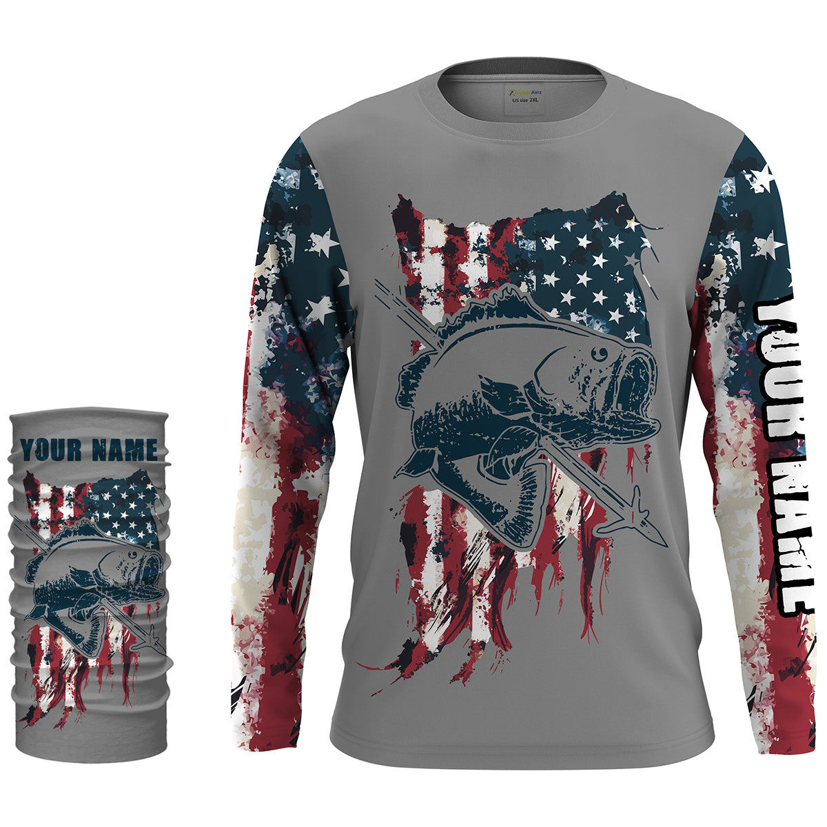 Archery Bowfishing American Flag Customize Name 3D All Over printed Shirts For Men, Women - Personalized Fishing Gifts FSD2222