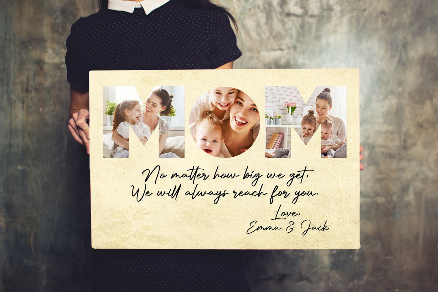 Personalized Canvas - Mom Custom Picture Canvas Wall Art Gift for Mom T128