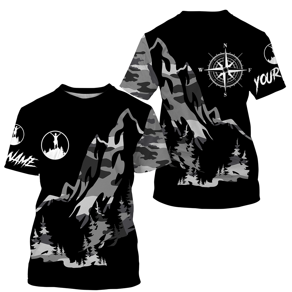 Customization Mountain Long Sleeve Hiking Shirts Custom Name 3D UV Protection UPF 30+| SP32