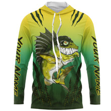 Load image into Gallery viewer, Largemouth Bass fishing custom name with angry bass ChipteeAmz's art UV protection shirts AT023