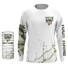 Load image into Gallery viewer, Striped Bass fishing scales custom name with funny striper ChipteeAmz's art UV sun protection shirts AT039