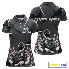 Load image into Gallery viewer, Custom Scorpio Zodiac Bowling Women Bowling Shirt Polo &amp; Quarter-Zip Bowling Team Jerseys HNT59