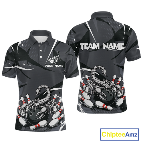 Custom Scorpio Zodiac Bowling Men Bowling Shirt Polo & Quarter-Zip Bowling Team Jerseys HNT59