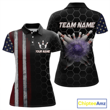 Load image into Gallery viewer, Custom American Bowling Polo Shirt Patriotic Bowling Jersey for Men Women QZT683