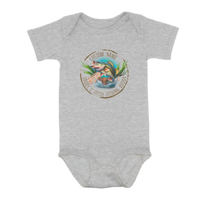 Personalized Largemouth Bass Infant Fishing Shirts, Daddy's Little Fishing Buddy Bass Baby Onesie NQS8280