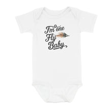 Load image into Gallery viewer, I'M One Fly Baby Infant Fishing Shirts, Newborn Fishing Gifts Baby Bodysuit Outfit IPHW7138