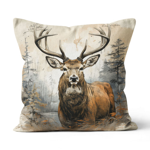 Deer Hunting Lodges Pillow, Vintage Deer Hunting Cabins Pillow IPHW5723
