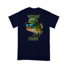 Load image into Gallery viewer, Funny Fishing Shirt Wishin&#39; I Was Fishin Custom Name funny Bass fishing T-Shirt D03 NQS9898