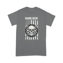 Load image into Gallery viewer, Grunge Darts American Flag Skull T-Shirts Custom Patriotic US Flag Dart Shirts, Darts Player Gifts TDM3908