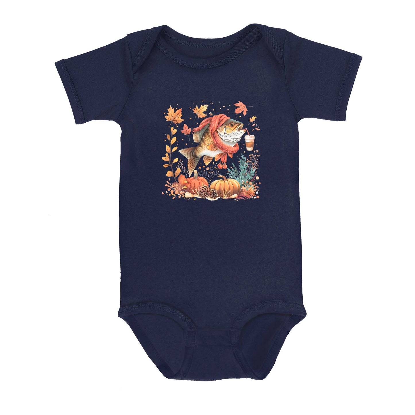 Cute Fish Enjoy The Autumn Fall Fishing Infant Fishing Shirts, Thanksgiving Baby Onesie IPHW7148