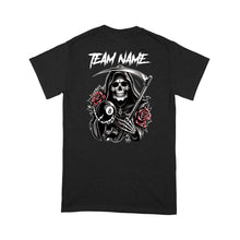 Load image into Gallery viewer, Personalized Multicolor Death Skeleton Billiard Shirts, Funny 8 Ball T-Shirts For Pool Team Player TDM3916