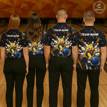 Load image into Gallery viewer, Custom Funny Duck Bowling Team Shirt Bowling Jersey for Men Polo &amp; Quarter-Zip Bowling Outfit QZT1137
