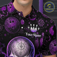 Load image into Gallery viewer, Custom Mystic Skull Bowling Shirt for Men Bowling League Jersey Polo &amp; Quarter-Zip Outfit QZT1020