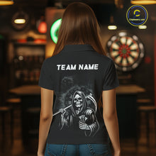 Load image into Gallery viewer, Personalized Grim Reaper Dart Shirt for Women Dart League Jersey Dartboard Shirt Polo &amp; Quarter-Zip DHT1