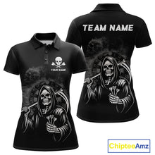 Load image into Gallery viewer, Personalized Grim Reaper Dart Shirt for Women Dart League Jersey Dartboard Shirt Polo &amp; Quarter-Zip DHT1